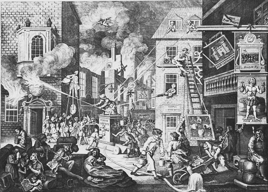 W Hogarth - Engraving of the Times by Riepenhausen 1820 (1 of 4)