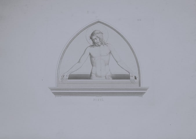 B Giovanni Angelico - Engraving of the frescoes in San Marco, Florence 1853: This engraving is from San Marco, Convento dei Padri Predicatori in Firenze, illustrato e inciso principalmente nei dipinti del B. Giovanni Angelico, con la Vita dello stesso pittore, e un sunto stori