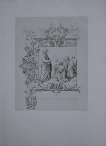 B Giovanni Angelico - Engraving of the frescoes in San Marco, Florence 1853: This engraving is from San Marco, Convento dei Padri Predicatori in Firenze, illustrato e inciso principalmente nei dipinti del B. Giovanni Angelico, con la Vita dello stesso pittore, e un sunto stori