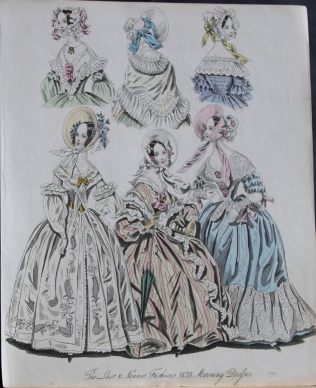 J Bell - Original World of Fashion print 1824-51: This original colour steel-engraving is from The World of Fashion and Continental Feuilletons 1824-51.The World of Fashion and Continental Feuilletons was a monthly British women?s fashion magazine pu