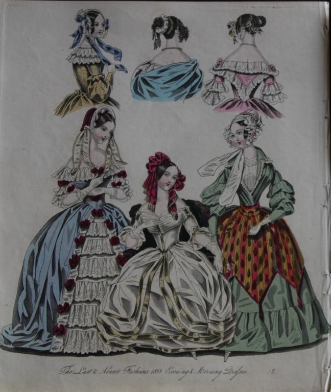 J Bell - Original World of Fashion print 1824-51: This original colour steel-engraving is from The World of Fashion and Continental Feuilletons 1824-51.The World of Fashion and Continental Feuilletons was a monthly British women?s fashion magazine pu