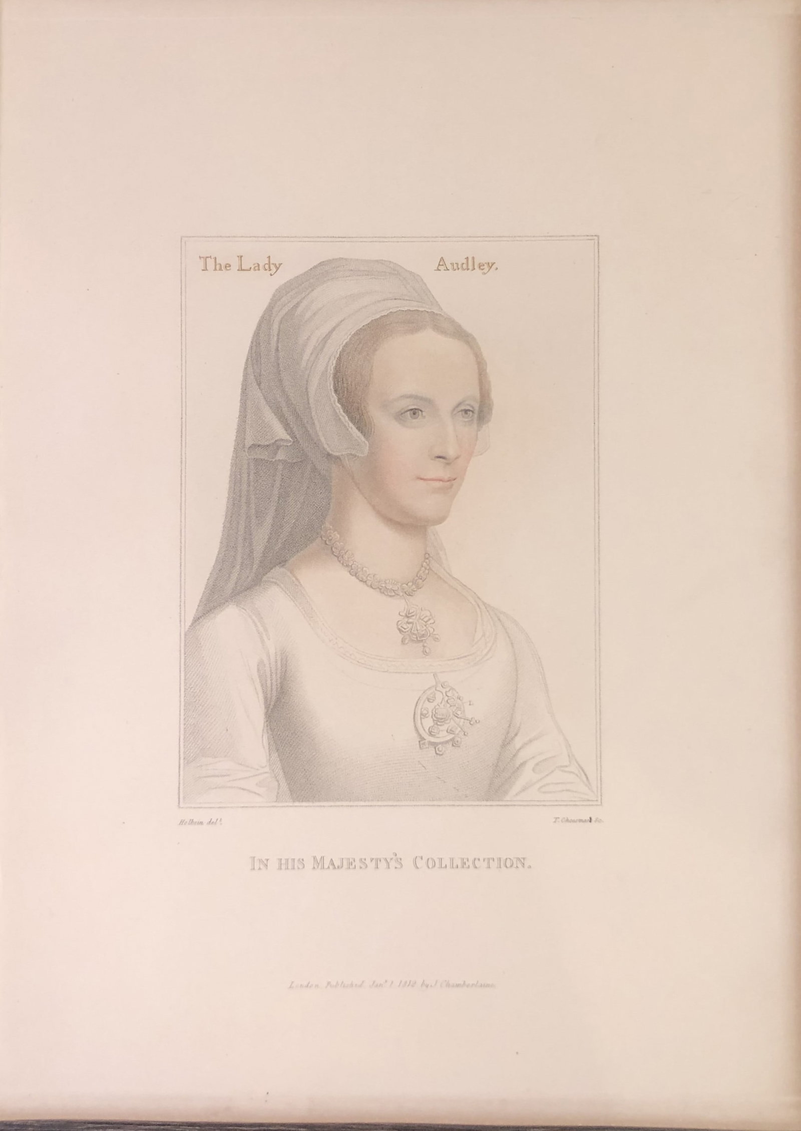 Portrait of Elizabeth, Lady Audley by Hans Holbein 1812 (1 of 1)