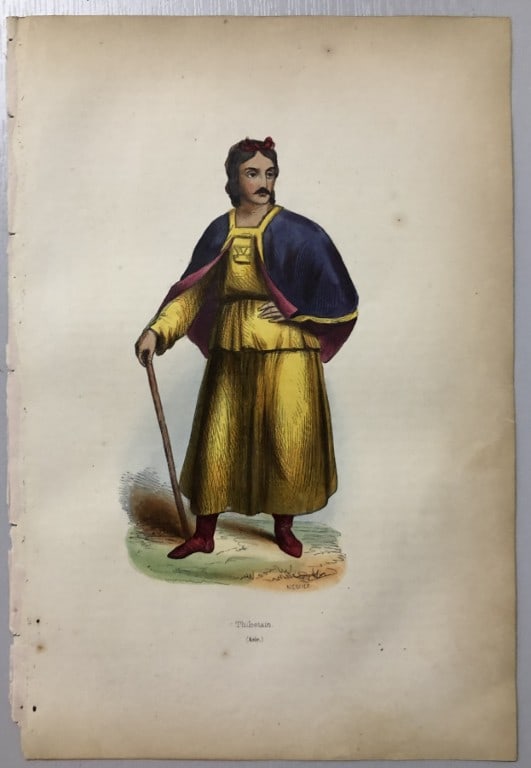 A Wahlen - Woodcut engraving of Tibetan 1843 (1 of 1)