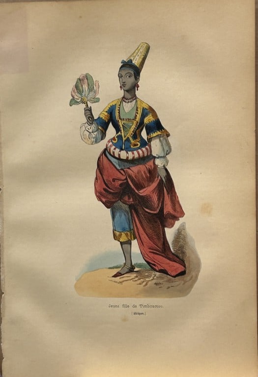 A Wahlen - Woodcut engraving of Egyptian Horsemen1843: This hand-coloured woodcut engraving is from the African and American volume of Moeurs, Usages et costumes de tous les peuples du monde, d'apr?s des documents authentiques et les voyages les plus r?ce