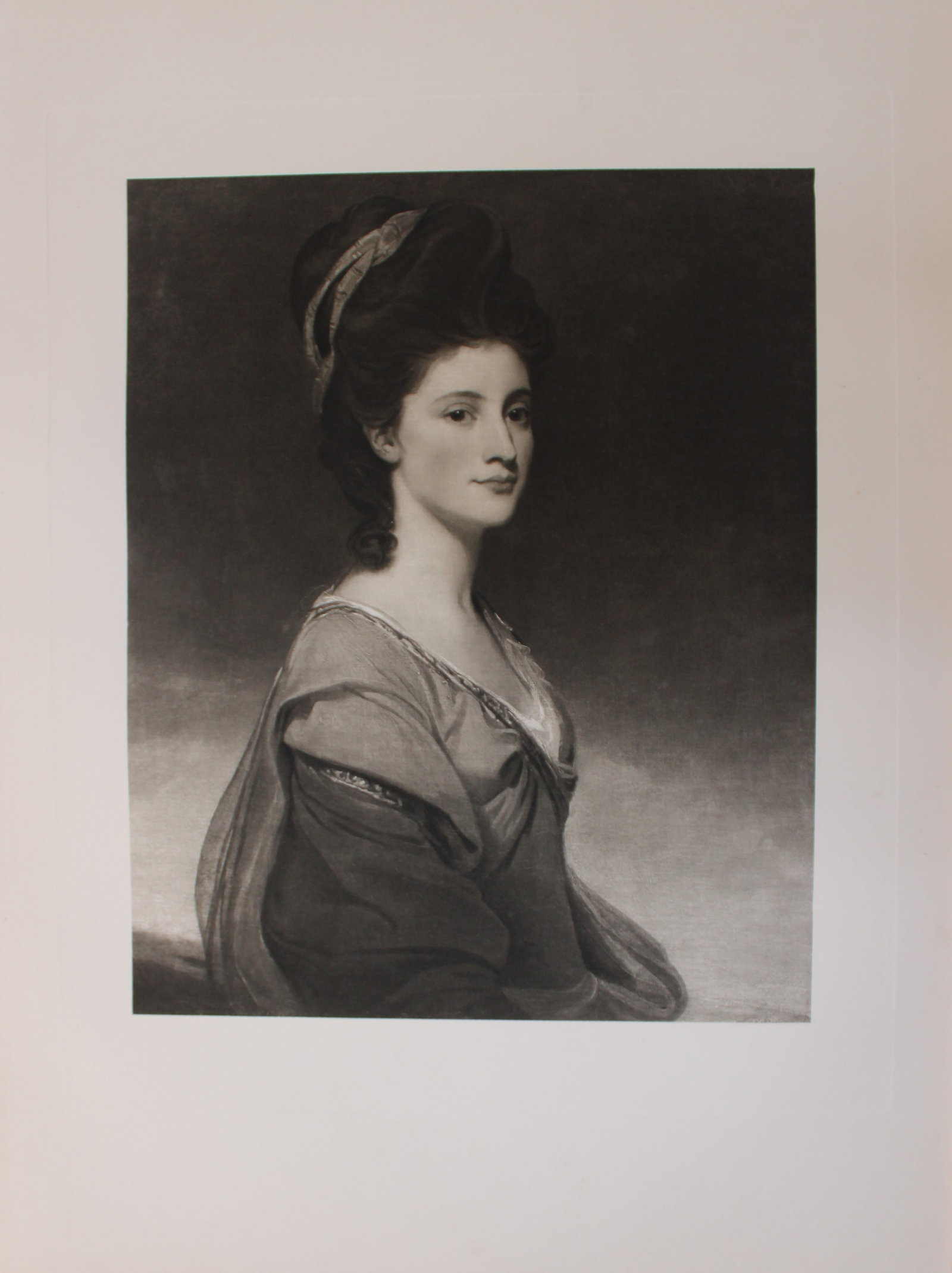 George Romney - Miss Ramus 1903: This large photogravure is from Great Masters 1400-1800, the finest works of the most famous painters during this period.Published by Wm. Heinemann, London 1903.Size: 15in x 20in (38cm x 50cm)