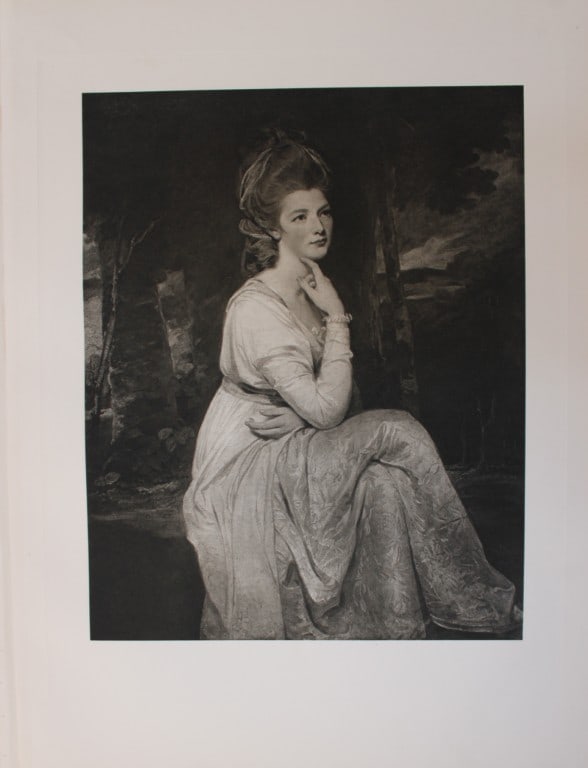 George Romney - Elizabeth, Countess of Derby 1903: This large photogravure is from Great Masters 1400-1800, the finest works of the most famous painters during this period.Published by Wm. Heinemann, London 1903.Size: 15in x 20in (38cm x 50cm)