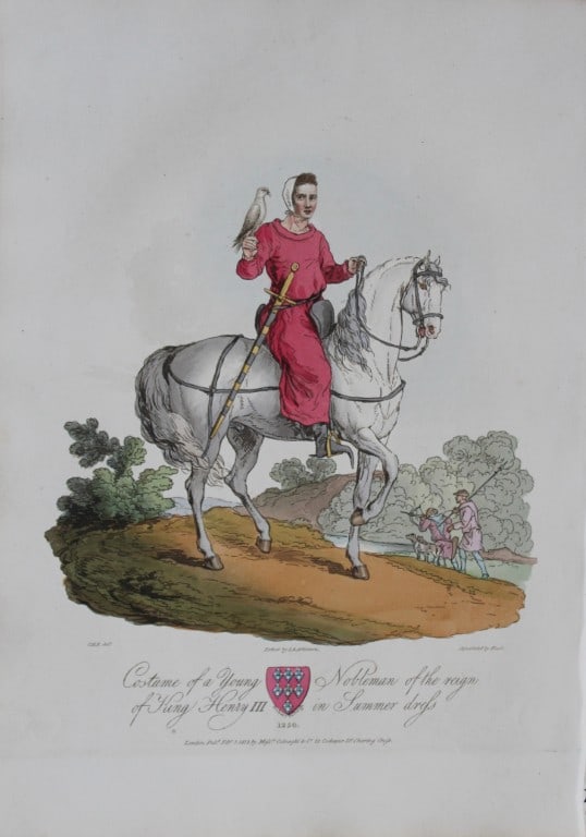 CH Smith - A young Nobleman 1814: This hand-coloured aquatint is from Selections of the Ancient Costume of Great Britain and Ireland From the Seventh to the Sixteenth Century by Charles Hamilton Smith. Published in London by William B