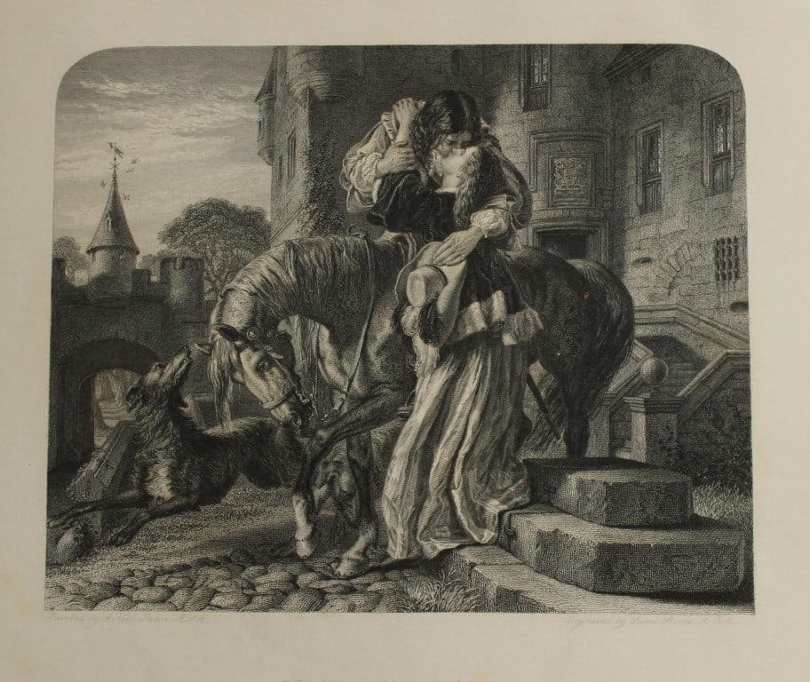 Robert Bell after Noel Paton - Scene from The Dowie Dens o? Yarrow 1860: This engraving on wove paper is from The Dowie Dens o? Yarrow and was created in 1860 by the Scottish artist Joseph Noel Paton.Sir Joseph Noel Paton (1821?1901) was known for his work in painting, ill