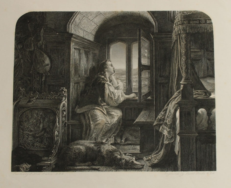 Robert Bell after Noel Paton - Scene from The Dowie Dens o? Yarrow 1860: This engraving on wove paper is from The Dowie Dens o? Yarrow and was created in 1860 by the Scottish artist Joseph Noel Paton.Sir Joseph Noel Paton (1821?1901) was known for his work in painting, ill