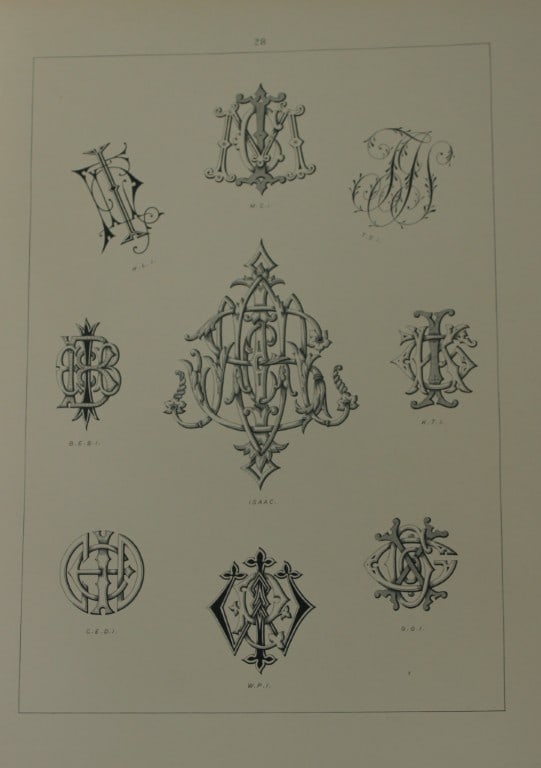 J Gordon Smith - Lithograph of Monograms 1903 (1 of 1)