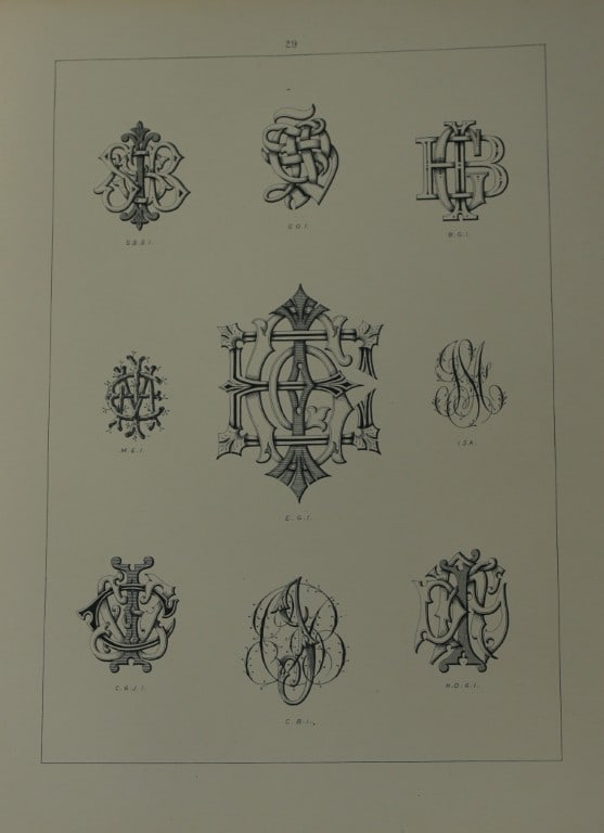 J Gordon Smith - Lithograph of Monograms 1903 (1 of 1)