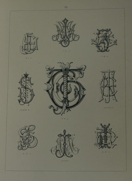 J Gordon Smith - Lithograph of Monograms 1903 (1 of 1)