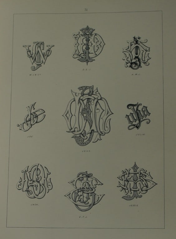J Gordon Smith - Lithograph of Monograms 1903 (1 of 1)