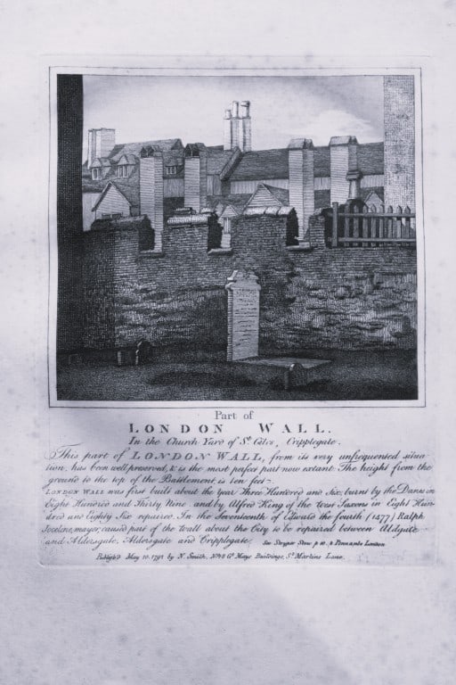 John Thomas Smith - Engraving of London Wall, London 1791 (1 of 1)