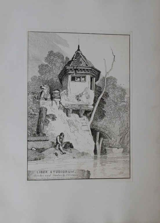JS Cotman - View of Garden House, River Yare, Norfolk from Liber Studiorum 1838: Liber Studiorum by John Sell Cotman. Published in London by HG Bohn in 1838.This soft-ground etching is on cream wove paper.John Sell Cotman (1782-1842) was one of the most important artists from the 