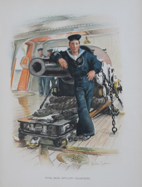 WC Symons - Royal Navy Artillery Volunteers 1890: This illustration is from the magnificent three-volume history of the British Navy entitled Her Majesty's Navy, published in London between 1890 and 1893, at the height of Queen Victoria's British Emp