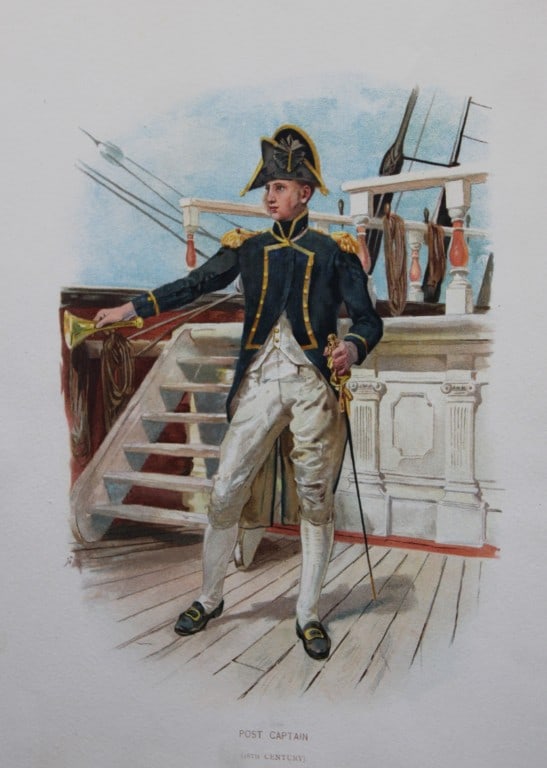 WC Symons - Post Captain (18th Century) 1890: This illustration is from the magnificent three-volume history of the British Navy entitled Her Majesty's Navy, published in London between 1890 and 1893, at the height of Queen Victoria's British Emp