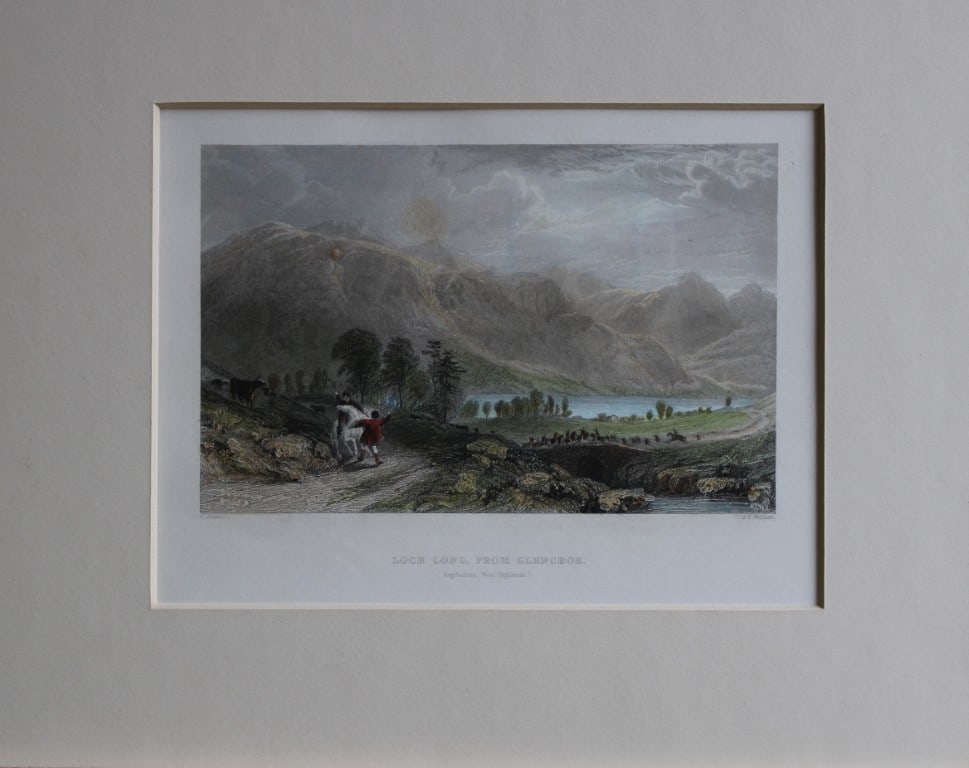 Thomas Allom - Loch Long engraved by JT Willmore 1837: This hand coloured steel engraving is from of Views Taken Expressly For This Work By Messrs. T. Allom, W.H. Bartlett, and H. M'Culloch. by William Beattie. Published by George Virtue, London 1837.Appr