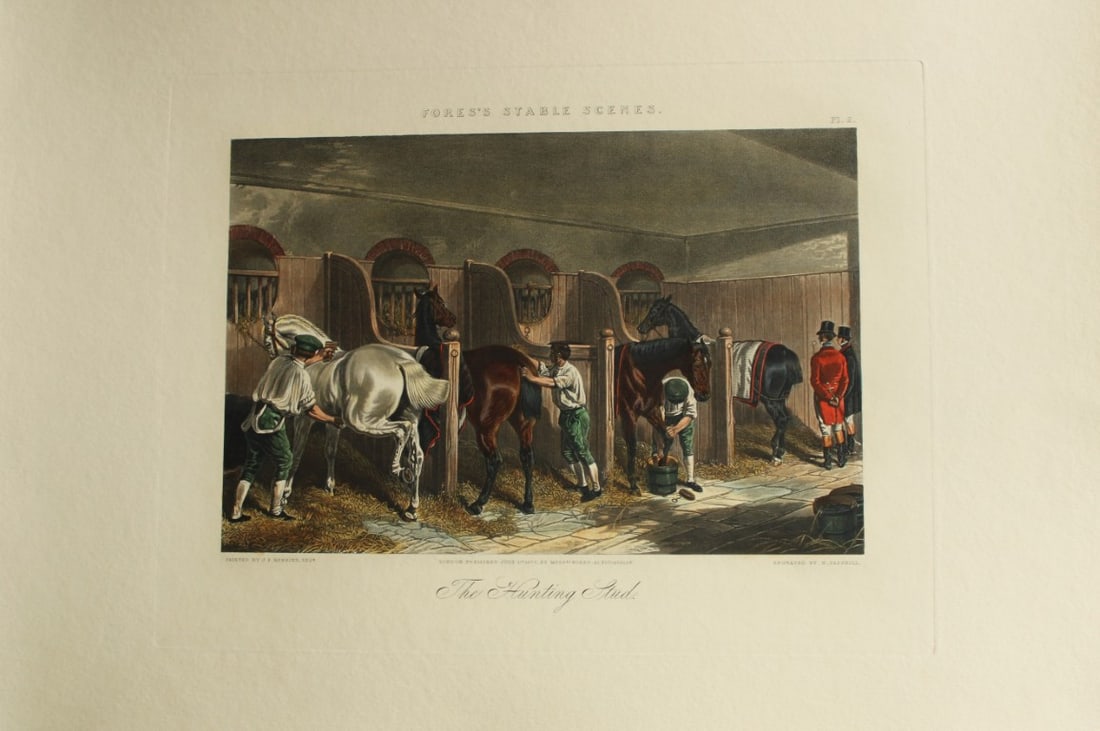 Fores's Stables - The Hunting Stud by Henry Papprill after JF Herring 1875 (1 of 1)