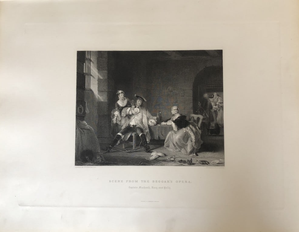G Newton RA - Beggar's Opera engraved by E Finden 1887: This engraving is from The Imperial Gallery of British Art published by Cassell & Company in 1887.17in x 13in (44cm x 33cm).
