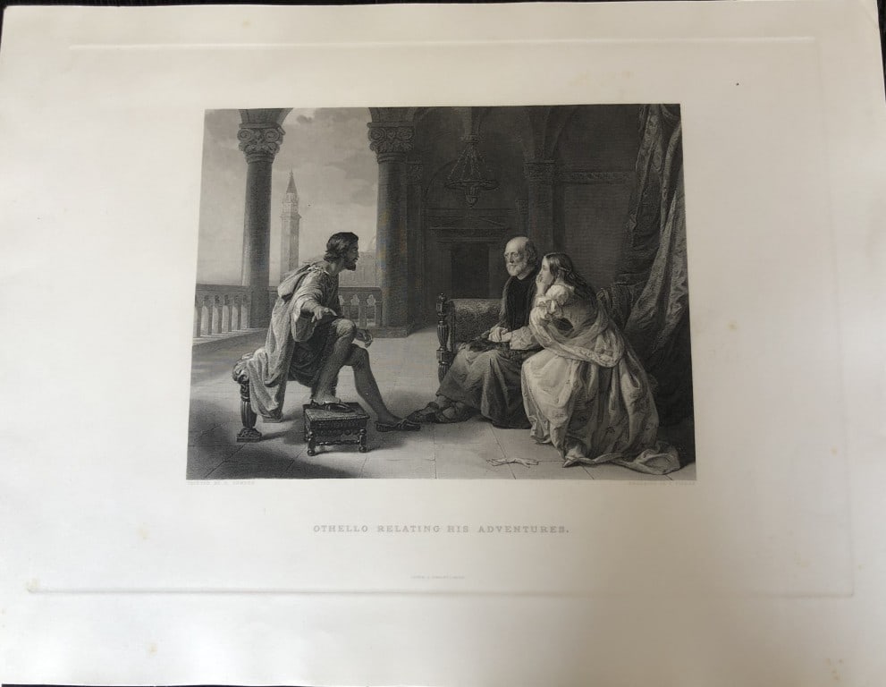 D Cowper - Othello engraved by F Finden 1887: This engraving is from The Imperial Gallery of British Art published by Cassell & Company in 1887.17in x 13in (44cm x 33cm).