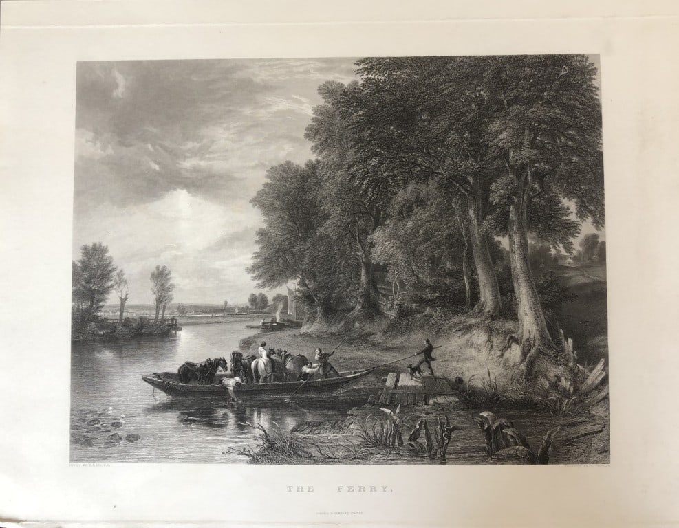 FR Lee RA - The Ferry engraved by E Goodall 1887: This engraving is from The Imperial Gallery of British Art published by Cassell & Company in 1887.17in x 13in (44cm x 33cm).