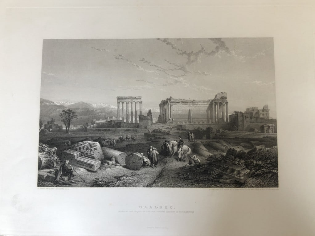David Roberts RA - Baalbec engraved by John Pye 1887: This engraving is from The Imperial Gallery of British Art published by Cassell & Company in 1887.17in x 13in (44cm x 33cm).
