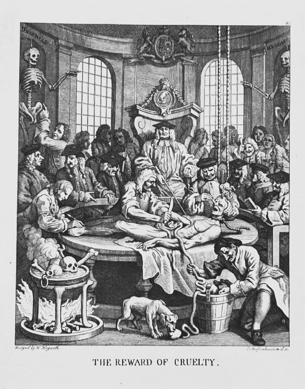 W Hogarth - 4 engravings of the Stages of Cruelty by Riepenhausen 1820 (1 of 5)