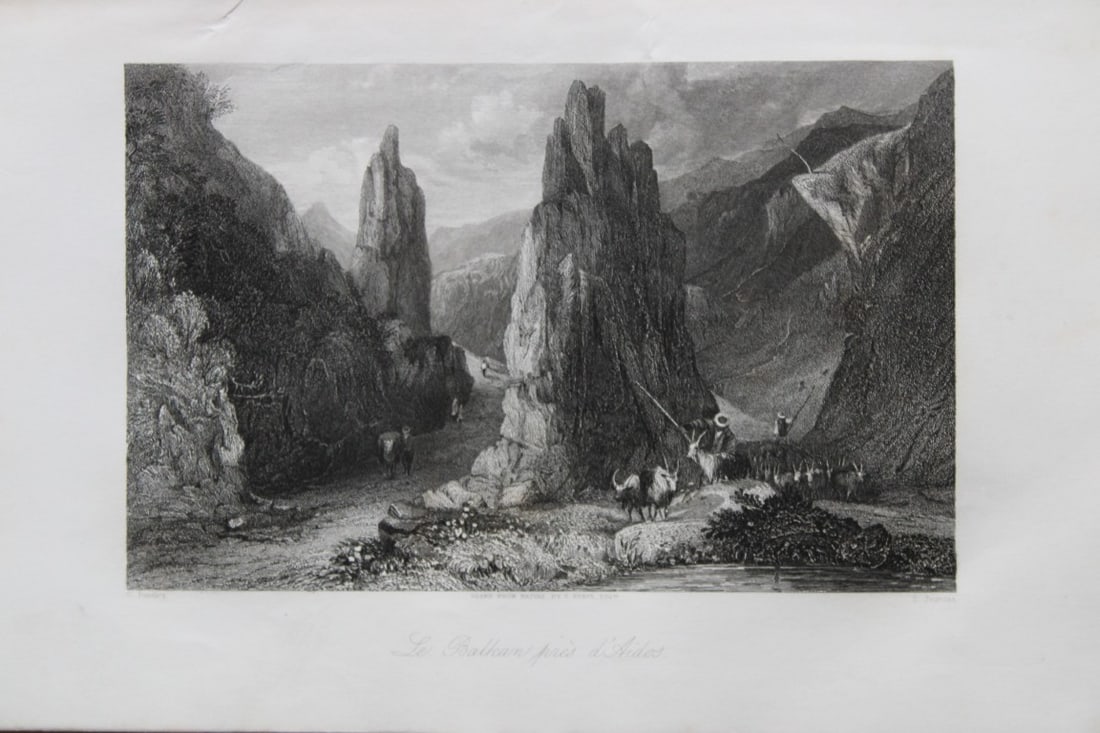 JC Bentley - The Balkans, Ottoman Empire engraving 1855: This engraving is from Histoire de l'Empire Ottoman depuis anciens jusqu?a nos jours (History of the Ottoman Empire from ancient times to the present day) by Theophile Lavallee. Published by Garnier F