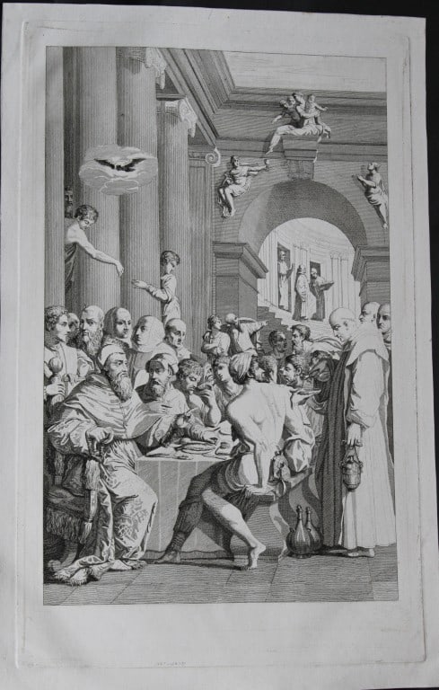Tomba after Vasari - The supper of Saint Gregory c 1830 (1 of 1)