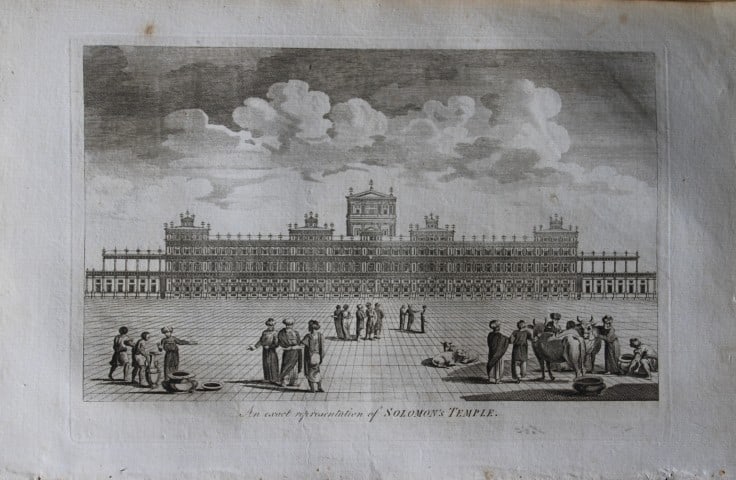 E Kimpton - Solomon's Temple 1785: This copper plate engraving is from The Genuine and Complete Works of Flavius Josephus by George Henry Maynard. Printed for J. Cooke, London 1785.The beautiful copper plates for this work were from or