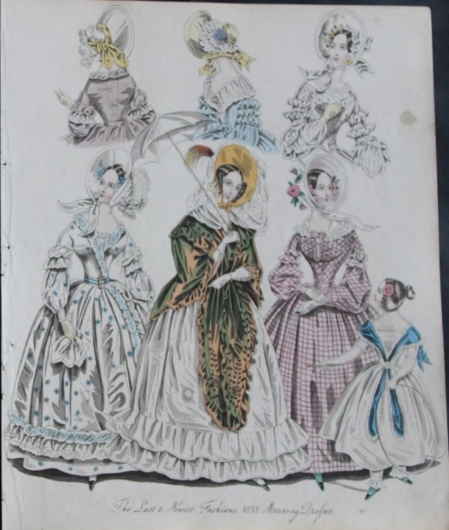 J Bell - Original World of Fashion print 1824-51: This original colour steel-engraving is from The World of Fashion and Continental Feuilletons 1824-51.The World of Fashion and Continental Feuilletons was a monthly British women?s fashion magazine pu