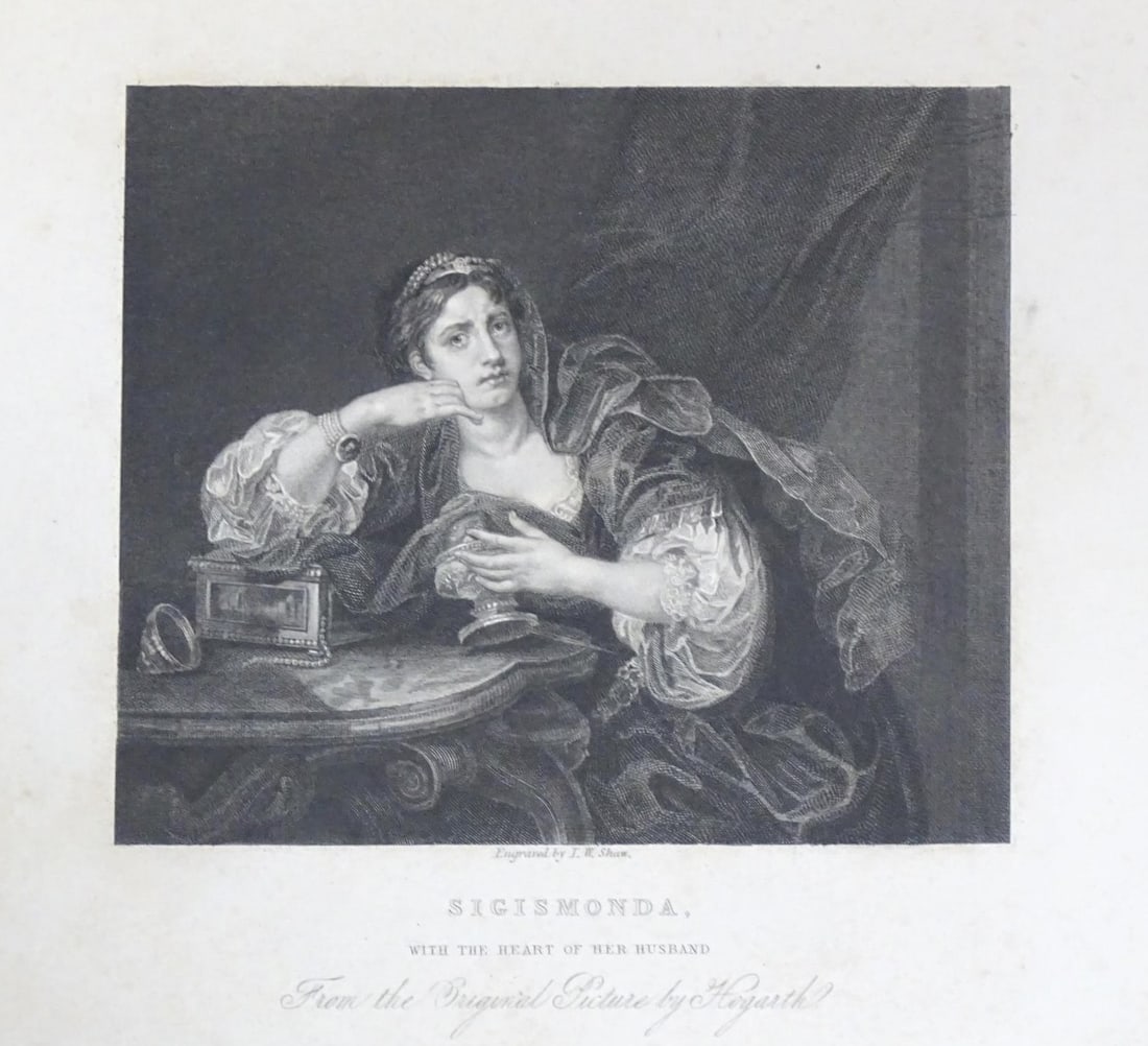 William Hogarth - Sigismonda engraved by TW Shaw 1833 (1 of 4)