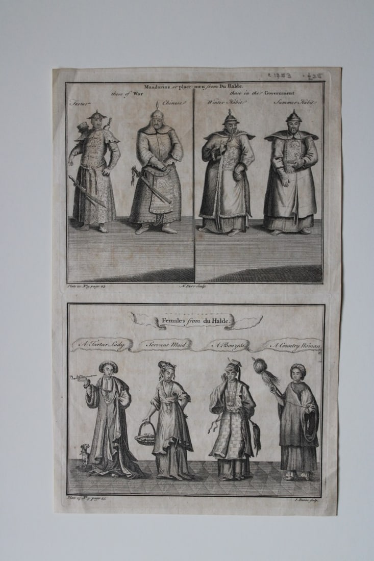 Isaac Basire - Chinese figures from de Halde 1746 (1 of 2)