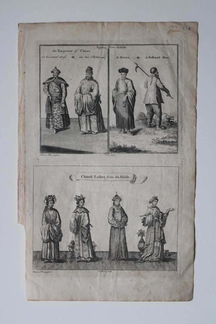 Isaac Basire - Chinese figures from de Halde 1746 (1 of 2)