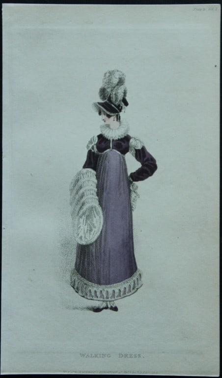 R Ackermann - Engraving of a Walking Dress 1816 (1 of 1)