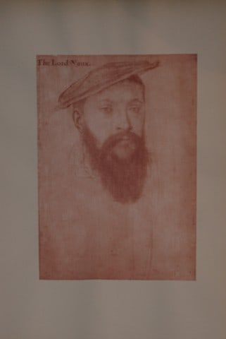 Hans Holbein - Thomas, Lord Vaux of Harwedon 1877: This print is from The Windsor Collection of Holbein Portraits of the Court of Henry VIII. Reproduced in Autotype, by Permission of Her Majesty the Queen, From Eighty of the Original Drawings in the R