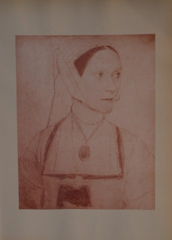 Hans Holbein - Cecilia Heron, daughter of Sir Thomas More 1877: This print is from The Windsor Collection of Holbein Portraits of the Court of Henry VIII. Reproduced in Autotype, by Permission of Her Majesty the Queen, From Eighty of the Original Drawings in the R