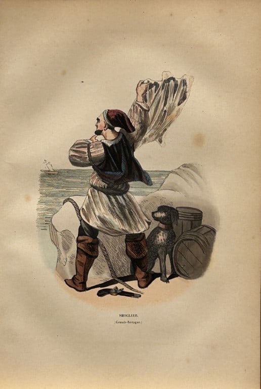 A Wahlen - Woodcut engraving of Smogler 1843: This hand-coloured woodcut engraving is from the European volume of Moeurs, Usages et costumes de tous les peuples du monde, d'apr?s des documents authentiques et les voyages les plus r?cents by Augus