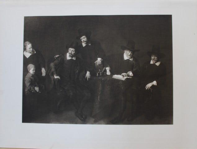 Ferdinand Bol - Regents of the Leprosy Hospital 1903: This large photogravure is from Great Masters 1400-1800, the finest works of the most famous painters during this period.Published by Wm. Heinemann, London 1903.Size: 15in x 20in (38cm x 50cm)