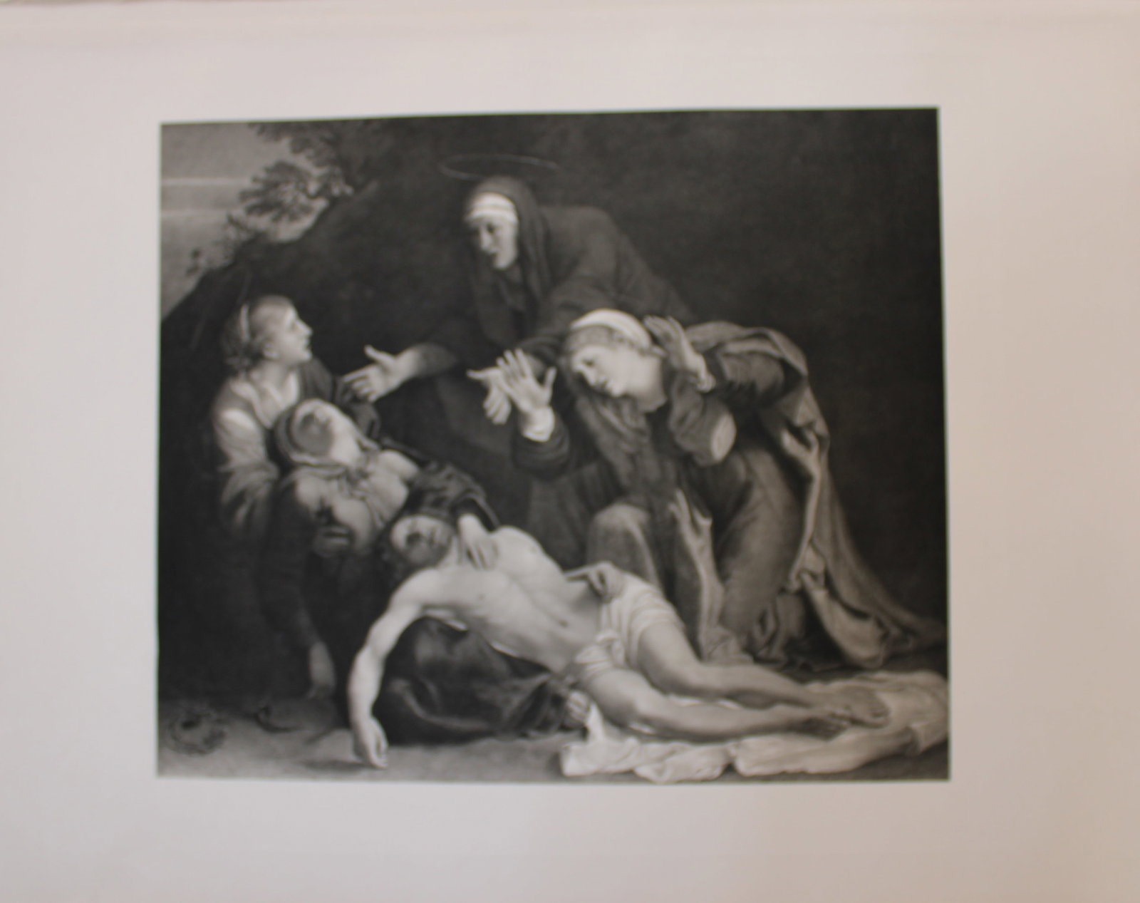 Annibale Carracci - The Dead Christ Mourned 1903: This large photogravure is from Great Masters 1400-1800, the finest works of the most famous painters during this period.Published by Wm. Heinemann, London 1903.Size: 15in x 20in (38cm x 50cm)