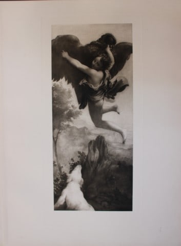 Correggio - The Rape of Gannymede 1903: This large photogravure is from Great Masters 1400-1800, the finest works of the most famous painters during this period.Published by Wm. Heinemann, London 1903.Size: 15in x 20in (38cm x 50cm)