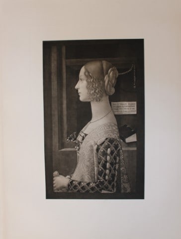 Domenico Ghirlandajo - Portrait of Giovanna Degli Albizi 1903: This large photogravure is from Great Masters 1400-1800, the finest works of the most famous painters during this period.Published by Wm. Heinemann, London 1903.Size: 15in x 20in (38cm x 50cm)