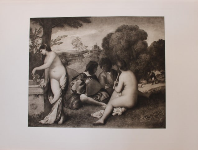 Giorgione - The Concert 1903: This large photogravure is from Great Masters 1400-1800, the finest works of the most famous painters during this period.Published by Wm. Heinemann, London 1903.Size: 15in x 20in (38cm x 50cm)