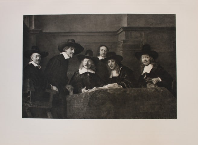 Rembrandt van Rijn - The Syndics 1903: This large photogravure is from Great Masters 1400-1800, the finest works of the most famous painters during this period.Published by Wm. Heinemann, London 1903.Size: 15in x 20in (38cm x 50cm)