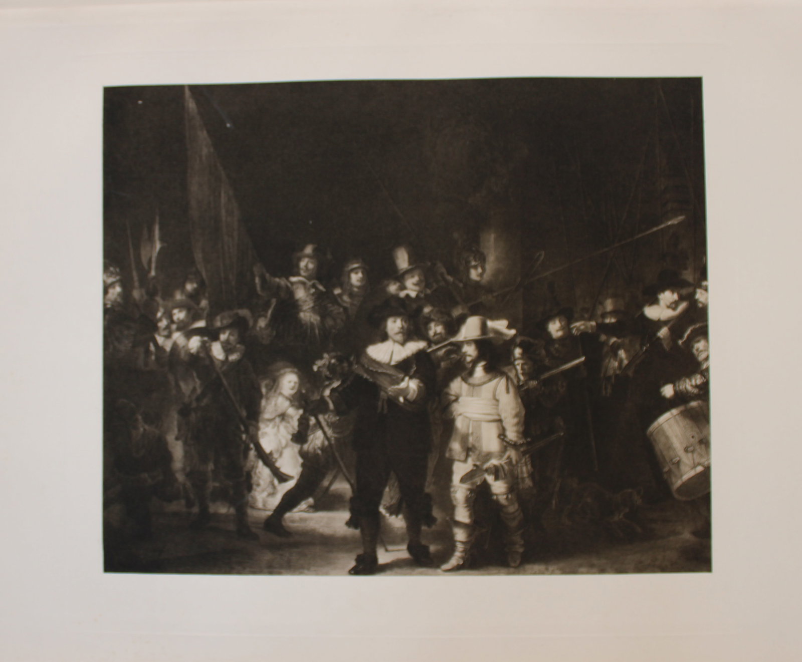 Rembrandt van Rijn - The Night Watch 1903: This large photogravure is from Great Masters 1400-1800, the finest works of the most famous painters during this period.Published by Wm. Heinemann, London 1903.Size: 15in x 20in (38cm x 50cm)