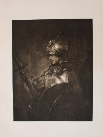 Rembrandt van Rijn - A Man in Armour 1903: This large photogravure is from Great Masters 1400-1800, the finest works of the most famous painters during this period.Published by Wm. Heinemann, London 1903.Size: 15in x 20in (38cm x 50cm)