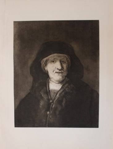 Rembrandt van Rijn - Portrait of an Old Woman 1903: This large photogravure is from Great Masters 1400-1800, the finest works of the most famous painters during this period.Published by Wm. Heinemann, London 1903.Size: 15in x 20in (38cm x 50cm)