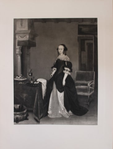 Gerard Terborch - Portrait of a Lady 1903: This large photogravure is from Great Masters 1400-1800, the finest works of the most famous painters during this period.Published by Wm. Heinemann, London 1903.Size: 15in x 20in (38cm x 50cm)