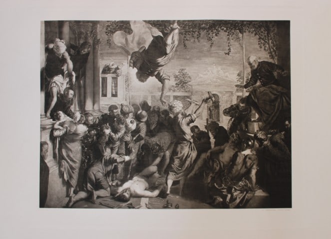 Tintoretto - Miracle of St Mark 1903: This large photogravure is from Great Masters 1400-1800, the finest works of the most famous painters during this period.Published by Wm. Heinemann, London 1903.Size: 15in x 20in (38cm x 50cm)